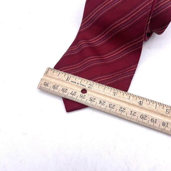 Vintage Yves Saint Laurent Marshall Field & Company Men Tie Red Diagonal Striped - Picture 4 of 7
